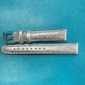 New Without Tags 16mm Michele Silver Textured Watch Strap